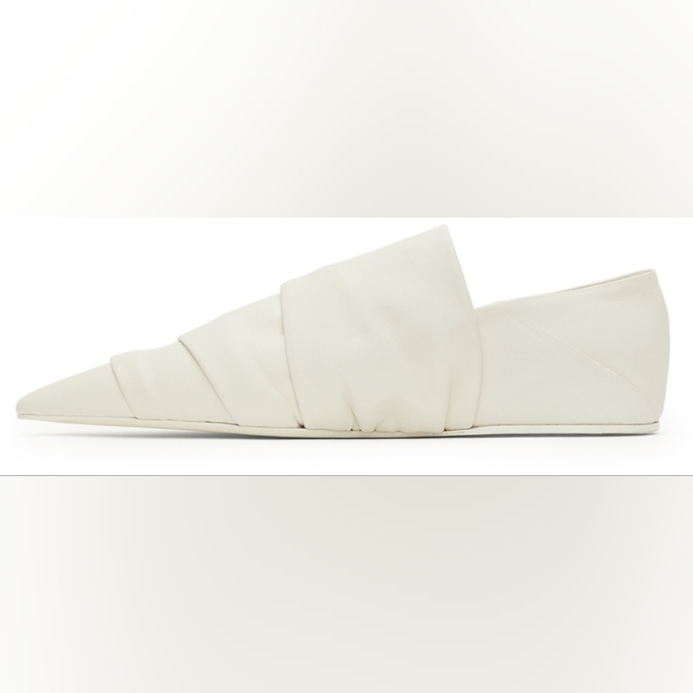 Jil Sander White Leather Ballerina Flats size 40 BNWT - Picture 2 of 13